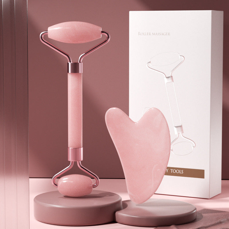 RoseGlow™ Quartz Facial Roller Set