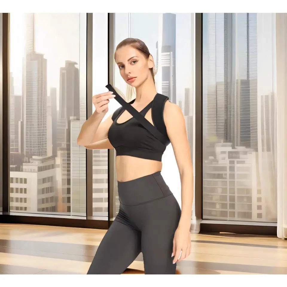 Novaro Adjustable Posture Corrector lifestyle photo, worn