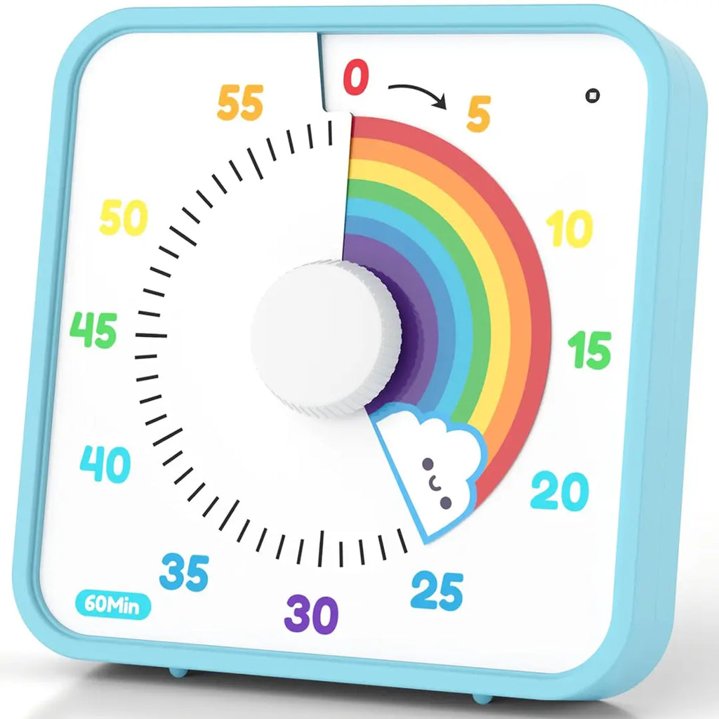 Large Visual Timer 60 Minute for Kids and Adults, Rainbow Visual Timer, Non-Ticking 7.5 Inch Large Visual Countdown Timers for Classroom Desk Countdown Clock with Magnetic Backing, Kids Pomodoro Timer Clock